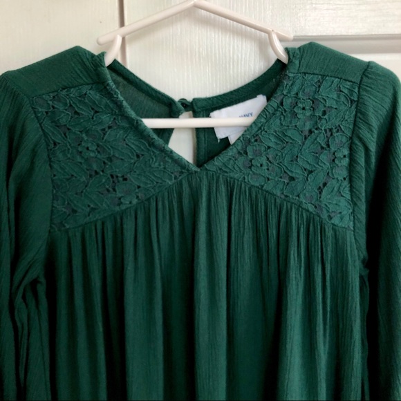 Old Navy Long Sleeve Green Dress, Size 3T - Picture 3 of 8